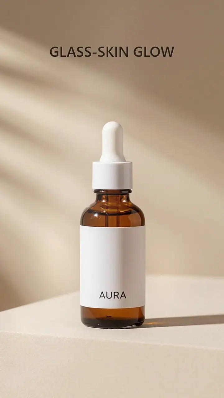 Amber beauty dropper bottle studio still